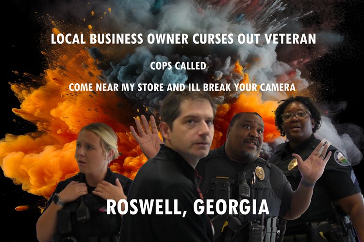 Roswell Georgia Business Owner Curses Out Veteran